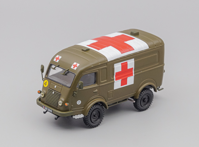 RENAULT 1000 Kg Goelette R2087 Ambulance Military (1956), military green, Véhicules Militaires Français #1