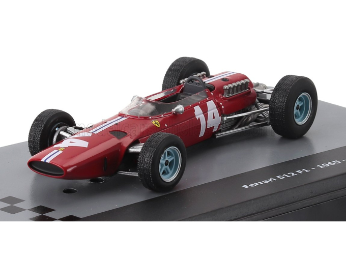 FERRARI F1 512 Team N.a.r.t. №14 Season (1965) Pedro Rodriguez - Con Vetrina - With Showcase, Red White