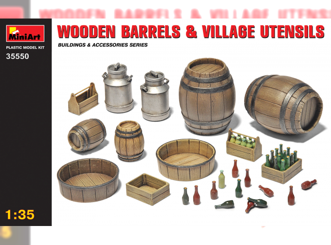 Сборная модель Аксесуары WOODEN BARRELS & VILLAGE UTENSILS