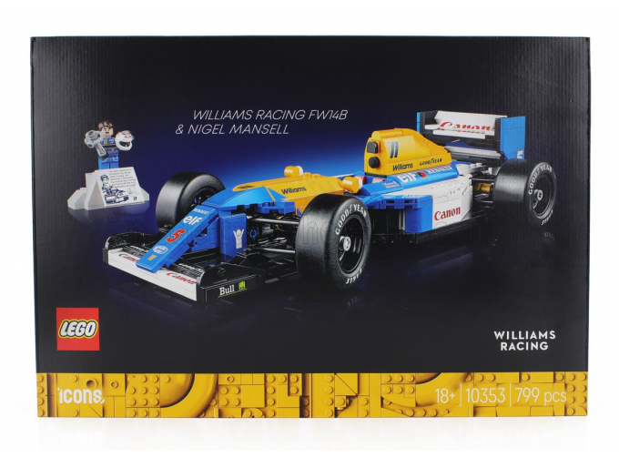 WILLIAMS Lego Icons - F1 Fw14b Renault N 5 World Champion Season 1992 Nigel Mansell - 799 Pezzi - 799 Pcs, Blue