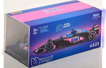 RENAULT F1 A523 Team Bwt Alpine F1 N10 Season (2023) Pierre Gasly - Con Pilota E Vetrina - With Pilot And Showcase, Blue Black Pink