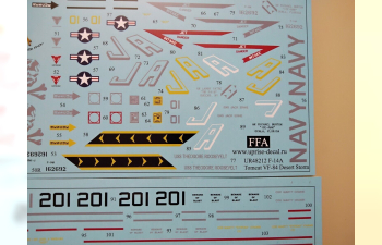 Декаль для F-14A Tomcat VF-84 Desert Storm, FFA (удаляемая лаковая подложка)