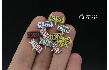 3D Декаль Автомобильные номера США, средний запад, 1910-1940 (для всех моделей) (на метал. основании)