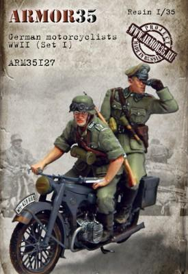 Сборная модель Немецкие мотоциклисты, ВОВ, (Набор I)