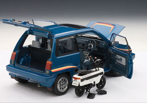 HONDA City Turbo II (в комплекте с белым мини-мото) 1983, BLUE WITH STRIPES