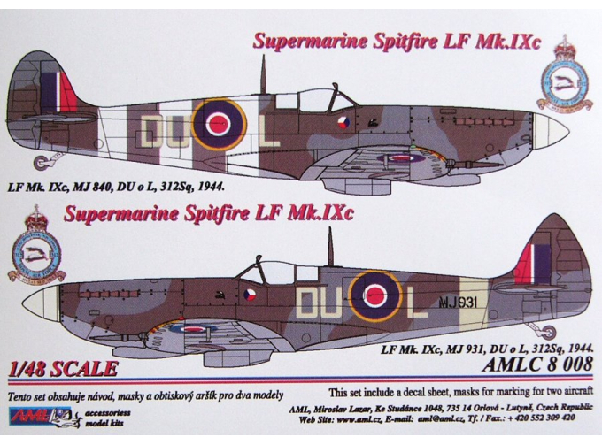 Декаль и маска для S.Spitfire MK IXC 2 decal versions : DUoL