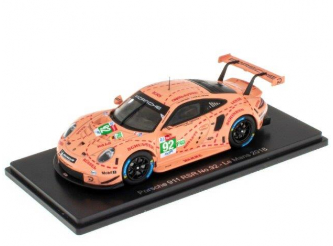 PORSCHE 911 RSR (991) #92 "Porshe Team Pink Pig Tribute" Winner LMGTE PRO Le Mans 2018 Christensen - Estre - Vanthoor