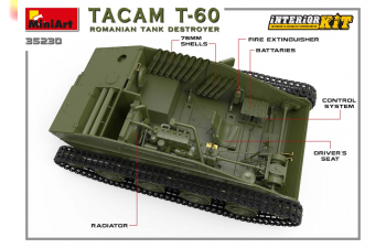 Сборная модель Танк TACAM T-60 ROMANIAN TANK DESTROYER. INTERIOR KIT