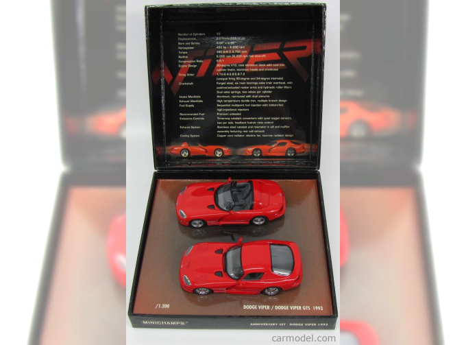 DODGE Viper 1993-2003 - 10 Years Set Anniversary, red