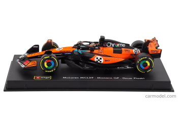 McLAREN F1 Mcl39 Team Mclaren №81 3rd Monaco Gp (2025) Oscar Piastri - With Pilot And Showcase, Orange Black