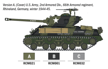 Сборная модель SHERMAN M4a3e8 Tank Military With 3 Acrylic Brush Markers 1942