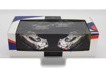 PORSCHE Set 2x 911 Gt1-98 Team Porsche Ag Mobil 1 №26 Winner 24h Le Mans (1998) A.Mcnish - L.aiello - E.Ortelli + №25 2nd 24h Le Mans J.Muller - U.Alzen - B.Wollek, White Blue Red