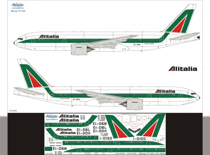 Декаль на самолет боенг 777-200 (Altalia)