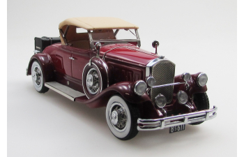 Pierce Arrow Model B Roadster top up (1930), dark red