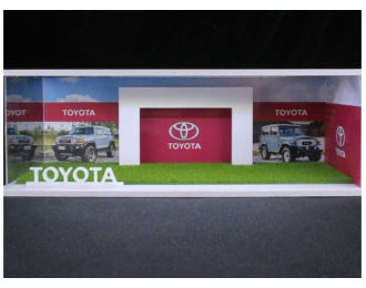 Diorama *Toyota show room with light*, red/white/green