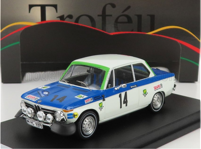 BMW 2002 Ti (night Version) N14 Rally Acropolis (1972) R.aaltonen - J.davenport, White Blue