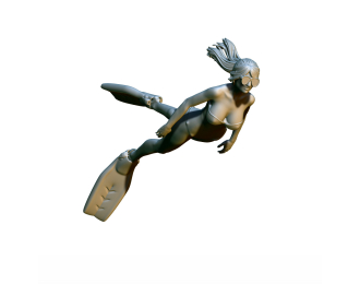 Фигура Ныряльщица в маске, окрашенная