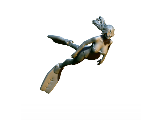 Фигура Ныряльщица в маске, окрашенная