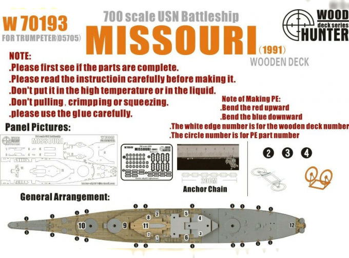 Набор деталей USS MISSOURI BB-63