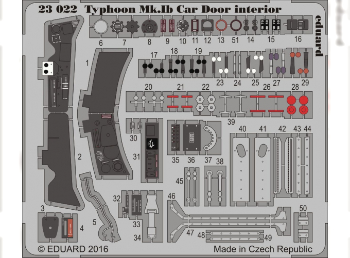 Фототравление для Typhoon Mk. Ib Car Door интерьер