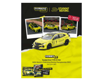 Honda Civic TYPE R FK8 #7 Daniel Wu/Tazio Ottis/Will Watanawongkiri/Patrick Chio NASA Western Endurance Racing Championship 2022, yellow