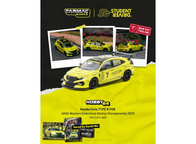 Honda Civic TYPE R FK8 #7 Daniel Wu/Tazio Ottis/Will Watanawongkiri/Patrick Chio NASA Western Endurance Racing Championship 2022, yellow