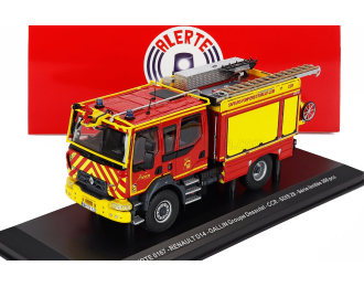 RENAULT D14 Tanker Truck Double Cabine Gallin Groupe Desautel Ccr Sdis 28 Sapeurs Pompiers D'eure Et Loir 2-assi (2013), Red Yellow
