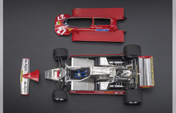 FERRARI F1 126ck №27 Winner Spain Gp (1981) Gilles Villeneuve - Apribile - With Openings - Dettaglio Motore - Engine Detail, Red Silver