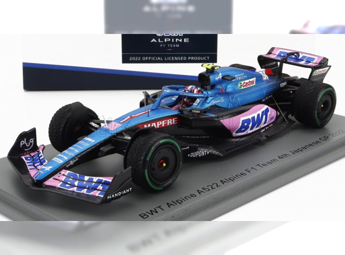 ALPINE F1 A522 Team Alpine Bwt №31 4th Japan Gp (2022) Esteban Ocon, Blue Pink