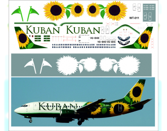 Декаль с использованием белой печати Boing 737-300 Kuban