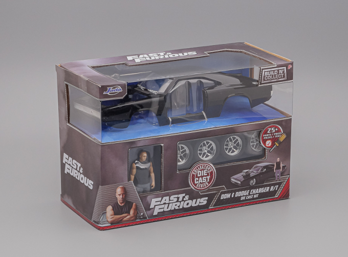 DODGE Dom's Dodge Charger R/t 1970 - With Figure Dominic Toretto - Fast & Furious 7, matt black