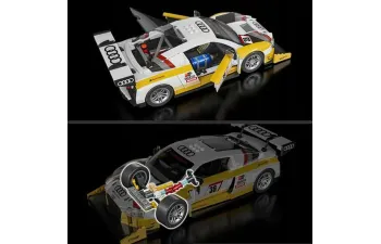Сборная модель AUDI R8 Lms №39 Racing (2015) 820 Pcs + R8 1/64 Scale, White Yellow