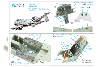 3D Декаль интерьера кабины A-10C (Academy)