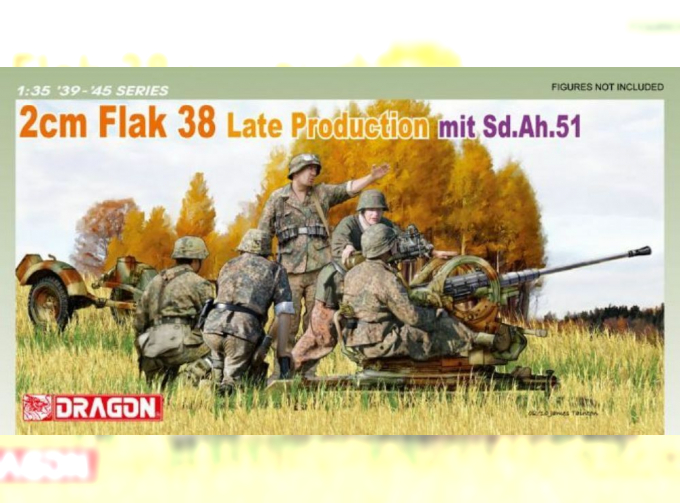 Сборная модель Пушка 2cm Flak 38 Late Production mit Sd.Ah.51