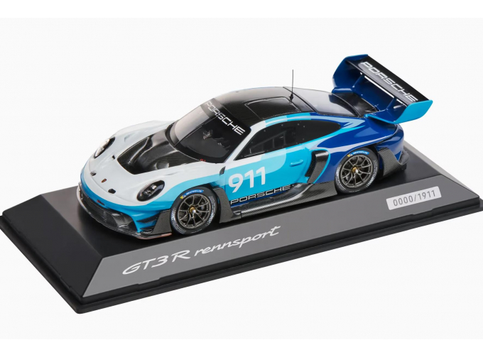 PORSCHE 911 992 Gt3 R №911 Racing Speed Icon Design Coupe (2023), 2 Tone Blue White