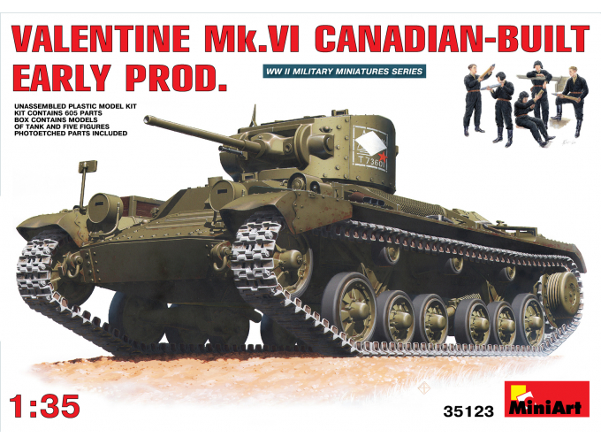 Сборная модель Танк VALENTINE Mk. VI CANADIAN – BUILT EARLY PROD.