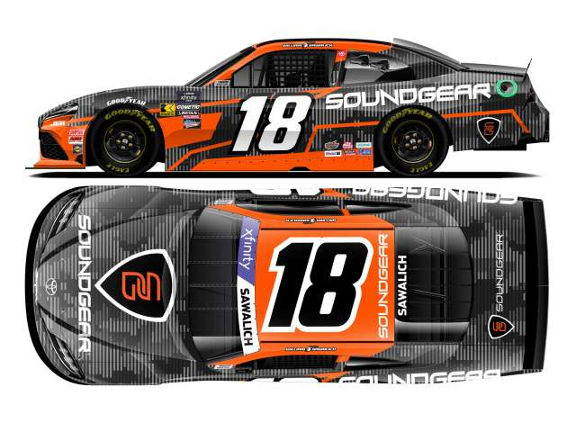 Toyota GR Supra #18 William Sawalich *Soundgear*, black/orange/white 2025