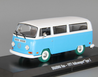 VOLKSWAGEN T2a Bus "Dharma Van" из телесериала "Остаться в живых" (1971), blue / white / green (Greenlight!)