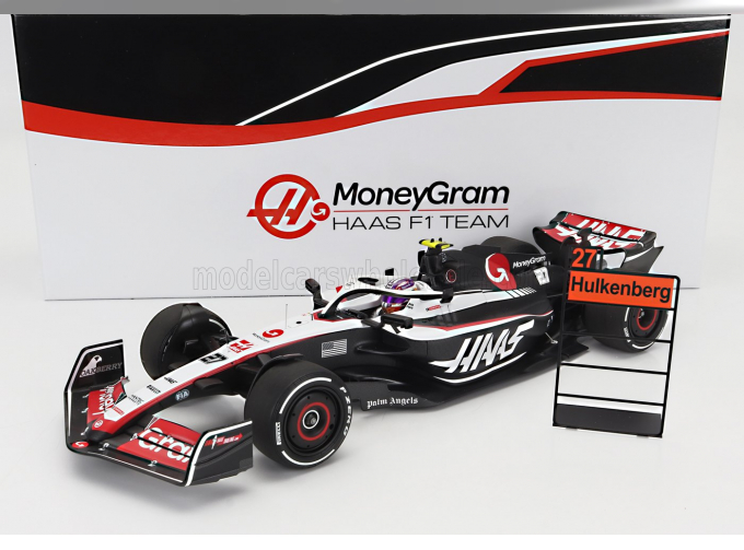 HAAS F1 Fw23 Team Moneygram Haas N 27 Bahrain Gp With Pit Board 2023 Nico Hulkenberg, White Black Red