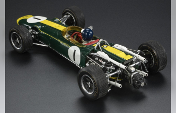 LOTUS F1 43 Scuderia Lotus Team N1 Winner Usa Gp Watkins Glen (with Pilot Figure) (1966) Jim Clark, British Racing Green Yellow