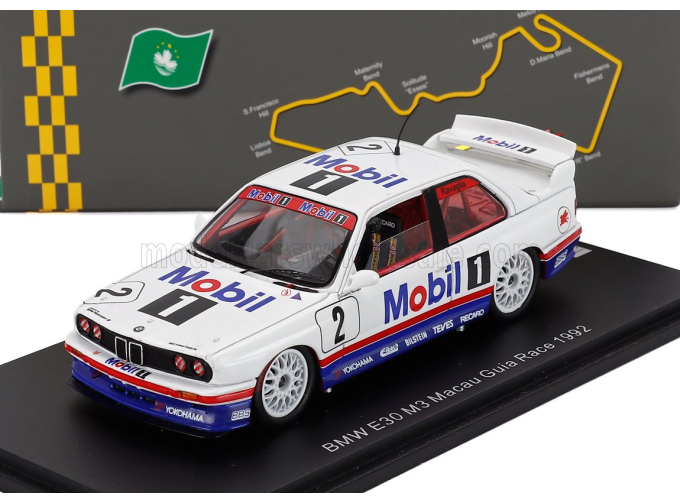 BMW 3-series (e30) M3 Mobil1 №2 Macau Guia Race (1992) Roberto Ravaglia, White Black Red