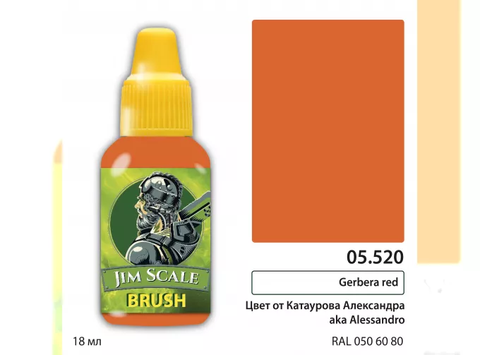 Краска акриловая Gerbera red, 18мл