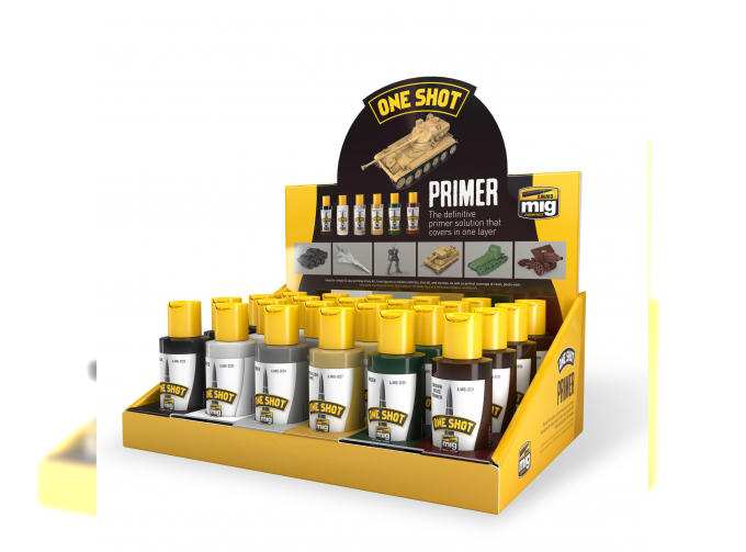 ONE SHOT PRIMER Full Range DISPLAY (Full range of 6 colors x 4 pcs. each) – Discount Included