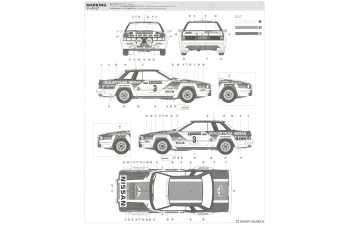 Сборная модель NISSAN 240rs (bs110) Team Nissan Europe (night Version) №3 Rally New Zealand 1983 Timo Salonen - Seppo Harjanne