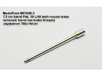 7,5 см ствол Pak 39 L/48. Jagdpanzer 38(t) Hetzer. Вариант с демонтированным дульным тормозом (с резьбой) Dragon №6060