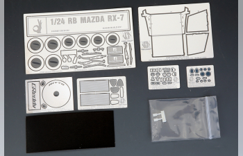 Конверсионный набор RB Mazda RX-7 Wide Body Kit для моделей Tamiya RX-7 Kit 24116 (Resin+PE+Metal parts +Decals)