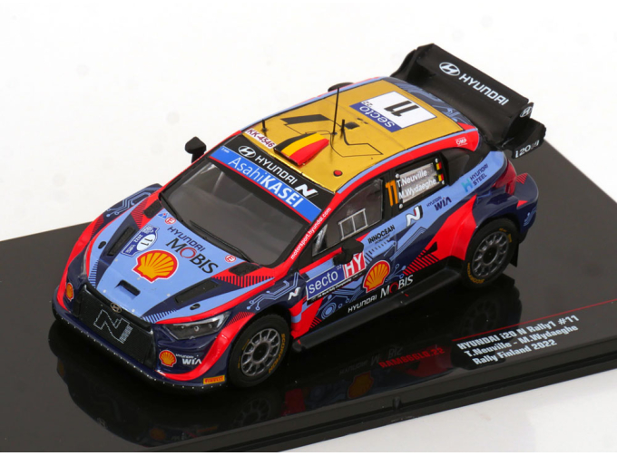 HYUNDAI I20 Coupe Wrc Mobis N11 Rally Finland (2022) T.Neuville - M.Wydaeghe, 2 Tone Blue Red