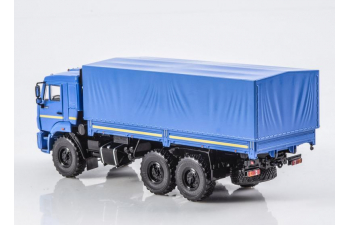 Камский грузовик 43118 рестайлинг бортовой с тентом, синий