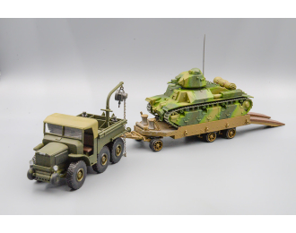 тягач Laffly S45 c прицепом Titan и танком Char D2