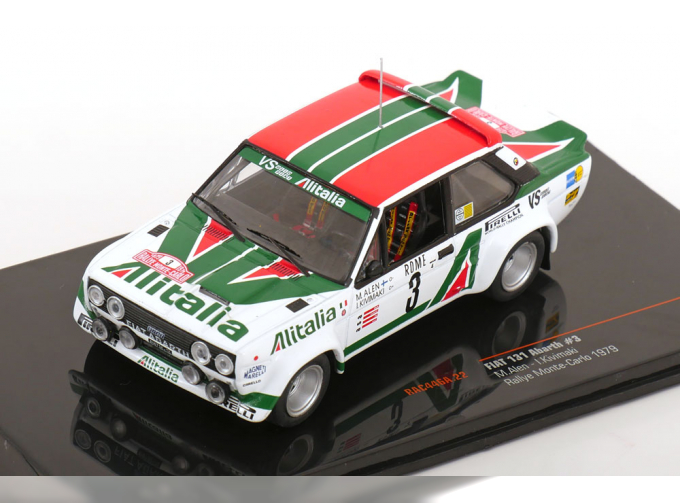 FIAT 131 Abarth Team Alitalia №3 3rd Rally Montecarlo (1979) Markku Alen - Ikka Kivimaki, White Green Red